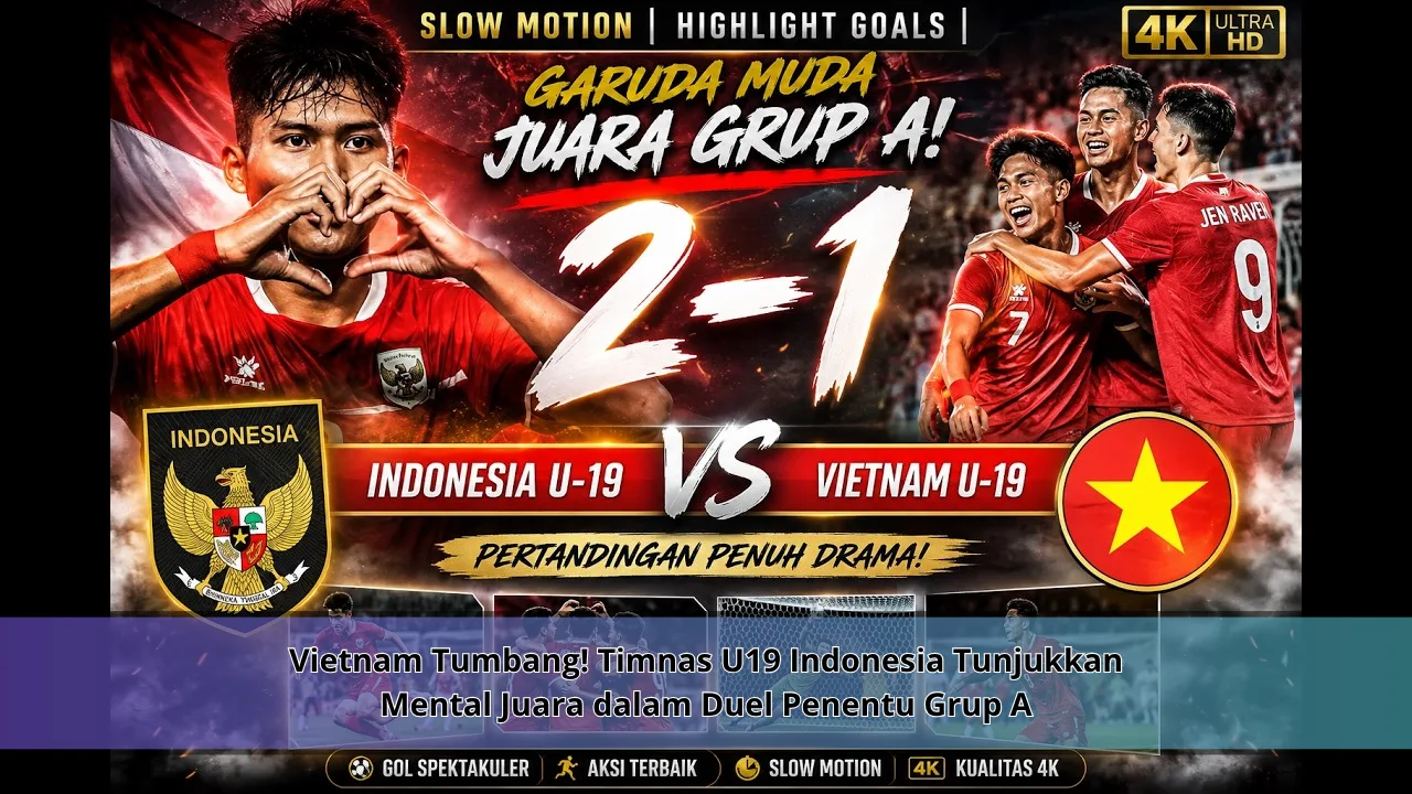 Vietnam Tumbang! Timnas U19 Indonesia Tunjukkan Mental Juara dalam Duel Penentu Grup A