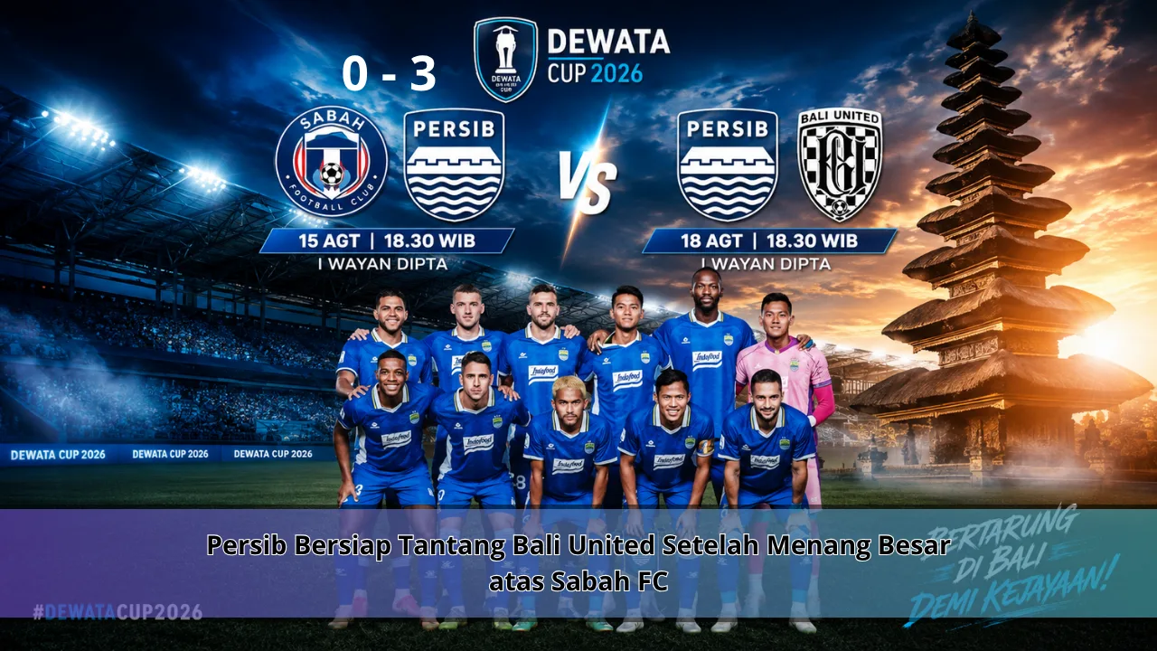 Persib Bersiap Tantang Bali United Setelah Menang Besar atas Sabah FC