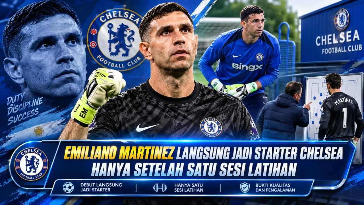 Emiliano Martinez Langsung Jadi Starter Chelsea Hanya Setelah Satu Sesi Latihan