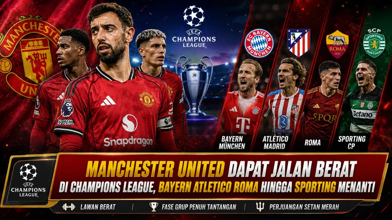 Manchester United Dapat Jalan Berat di Champions League, Bayern Atletico Roma hingga Sporting Menanti