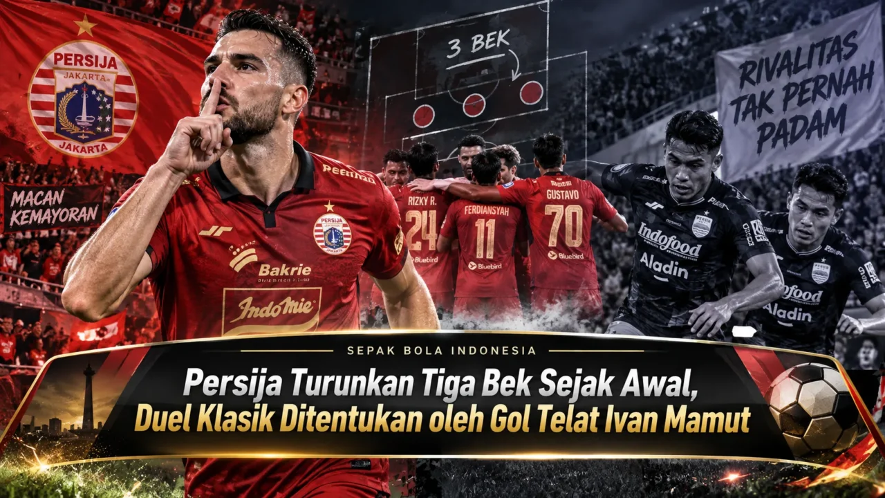 Persija Turunkan Tiga Bek Sejak Awal, Duel Klasik Ditentukan oleh Gol Telat Ivan Mamut