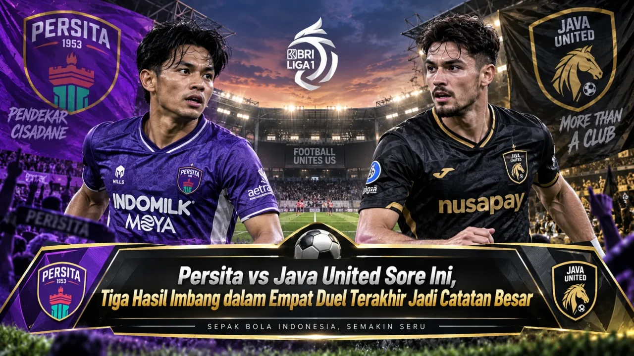 Persita vs Java United Sore Ini, Tiga Hasil Imbang dalam Empat Duel Terakhir Jadi Catatan Besar